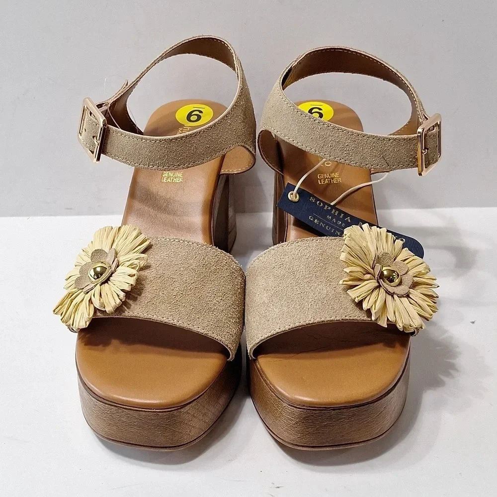 Sophia Milano NEW Made In Italy Bohemian Coquette Platform Chunky Y2K Heels Sz.9
